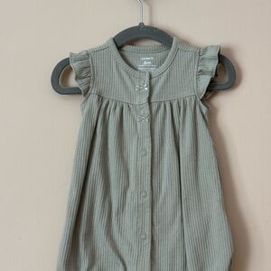 Carter's Olive Ribbed Kids Romper